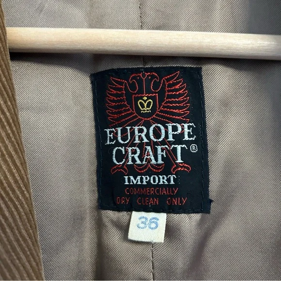 Vintage Europe Craft Corduroy Blazer Made in Yugoslavia - Size 36 - Picture 4 of 8